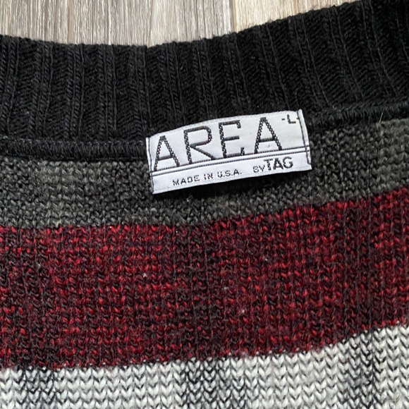 Vintage ‘90s Geometric Striped Chunky Knit Cardigan Large Heritage Academia Cozy - Picture 3 of 6